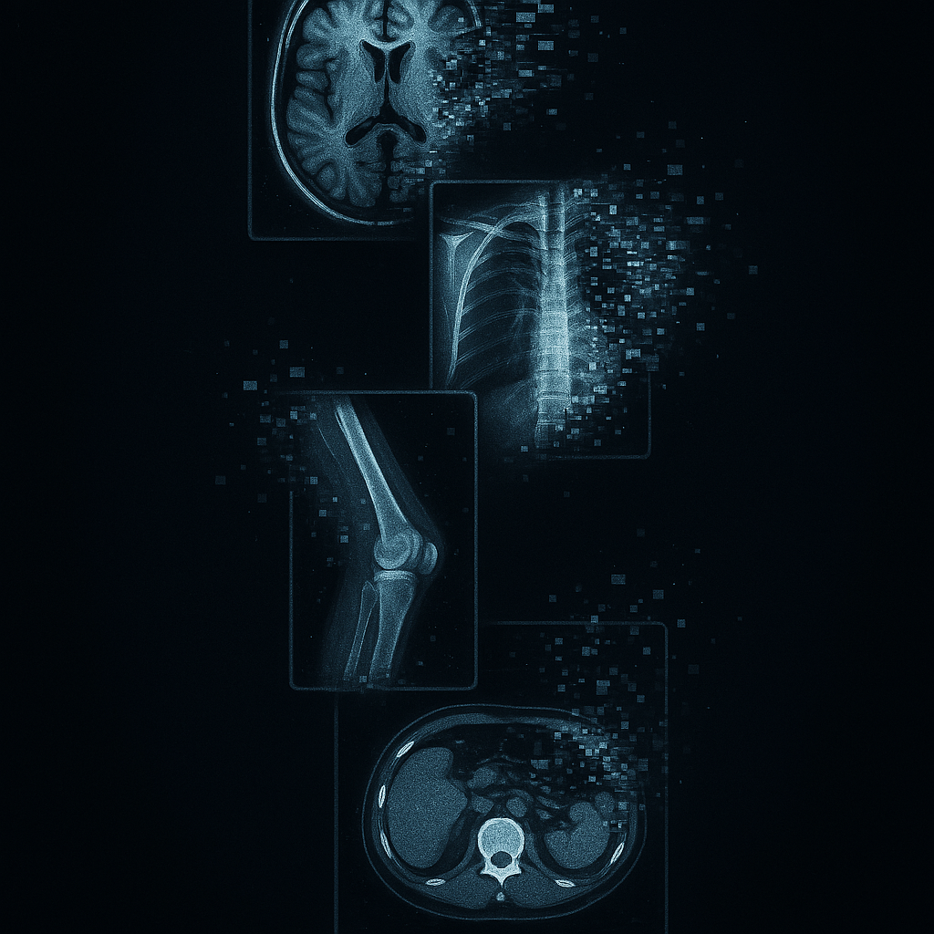 A radiology scan being digitized